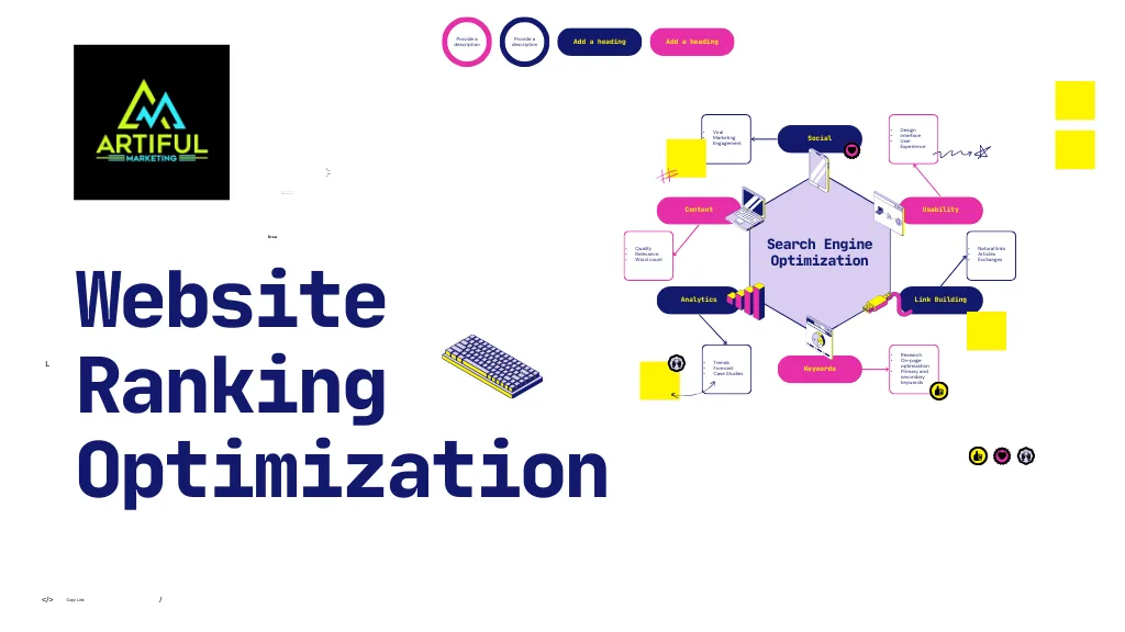 website ranking optimization; seo services by Artiful marketing